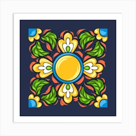 Colorful Floral Pattern 1 Art Print