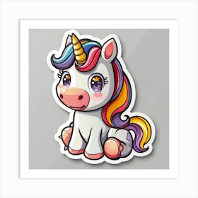 Cute Unicorn Sticker 7 Art Print