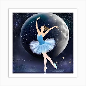 Ballerina In The Moonlight 2 Art Print