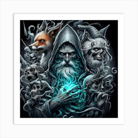 Wolf And Fox Art Print