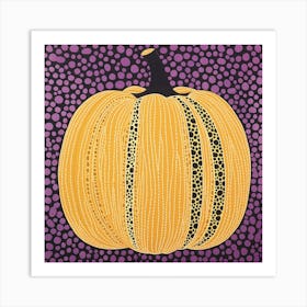 Yayoi Kusama Inspired Pumpkin Purple And Yellow 1 Art Print