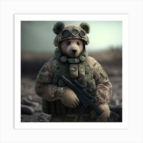 Soldier Bear Art Print