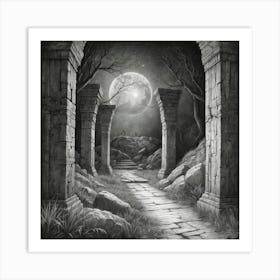 Moonlight Path Art Print