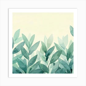 Watercolor Leaves Art Print