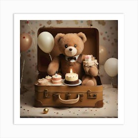 Birthday Teddy Bear Art Print