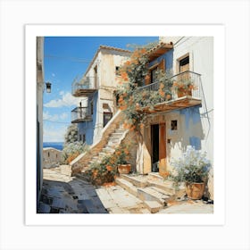Aegean Village 1 Art Print