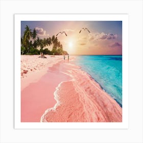 Pink Sand Beach Art Print