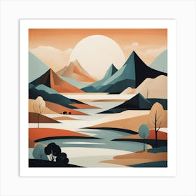 Abstract Landscape Painting art print Art Print