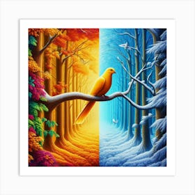 Bird In The Forest Art Print