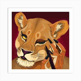 Lion Makeup Art Print