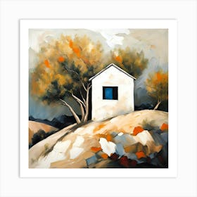 Abstract House By A Slope Art Print