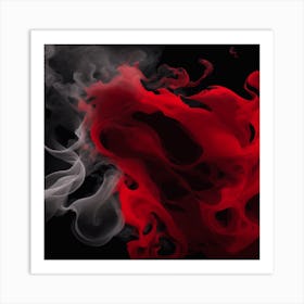 creative Red and Black Smoke Art Print