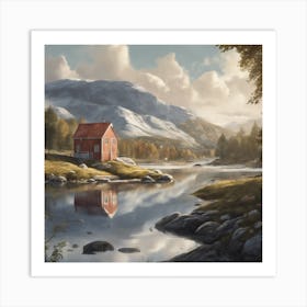 House By The Lake Art Print