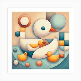 Ducks In The Water Art Print