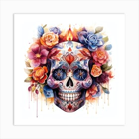 Day Of The Dead Skull Art Print