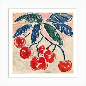 Cherries Matisse Style 1 Art Print
