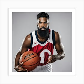 Bearded Basketball Player 1 Art Print