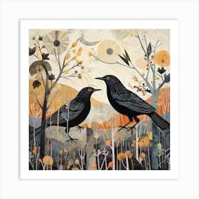 Bird In Nature Blackbird 4 Art Print