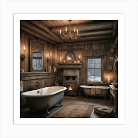 Rustic Bathroom art 1 Art Print