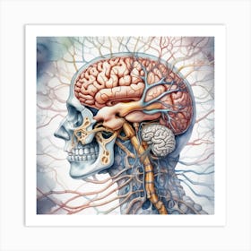 Human Brain And Nervous System 3 Art Print