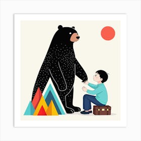 Bear And A Boy 5 Art Print