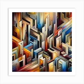 A mixture of modern abstract art, plastic art, surreal art, oil painting abstract painting art deco architecture 12 Art Print