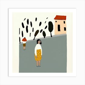 Italian Holidays, Tiny People And Illustration 3 Art Print