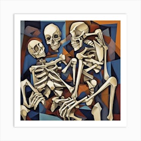 Bones Within Bones Cubism Style Art Print