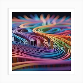 Rainbow Wires Art Print