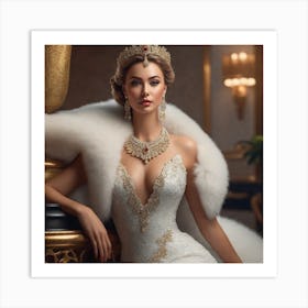 Beautiful Woman In A Wedding Dress Art Print