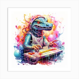 Dj Lizard Art Print