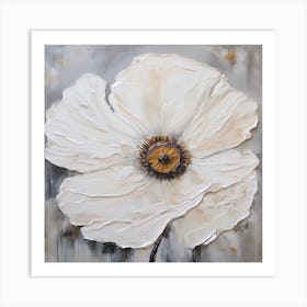 Flower of Large white Poppy 1 Art Print