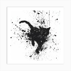 Cat Splatter Painting Art Print