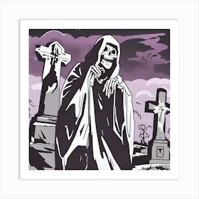 Skeleton In The Graveyard 4 Art Print