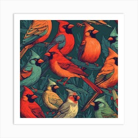 Cardinals On The Branch Art Print