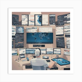 Computer Control Room Art Print