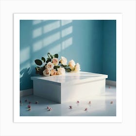 White Box With Flowers 2 Art Print