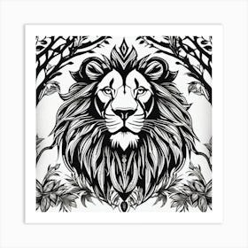 Lion In The Forest 21 Art Print