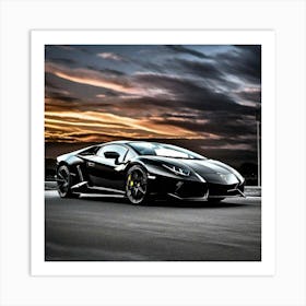 Sunset Lamborghini 15 Art Print