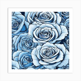 Blue Roses 10 Art Print