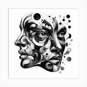 Black and White Abstract Art 250 Art Print