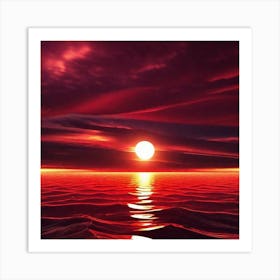 Sunset Over The Ocean 103 Art Print