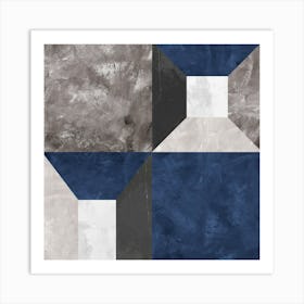 Gray and blue textures 1 Art Print