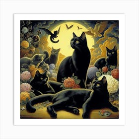 Black Cats Art Print