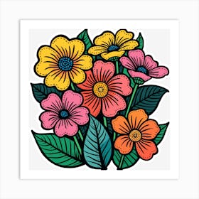 Flowers Bouquet Art Print