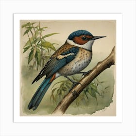 Blue-Tailed Kingfisher Art Print