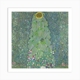 Gustav klimt Sunflower In The Garden Art Print