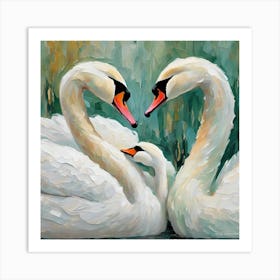 Family Of Swans Art Print