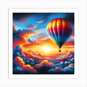 Hot Air Balloon In The Sky 3 Art Print