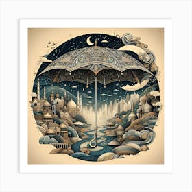 Umbrella In The Sky 3 Art Print